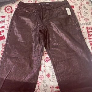 Old Navy Shiny Brown Straight Leg Jeans
